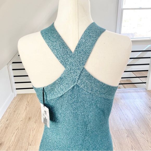 NWT L sincerely Julz, teal blue green body, con stretchy, glittery dress - Picture 7 of 7